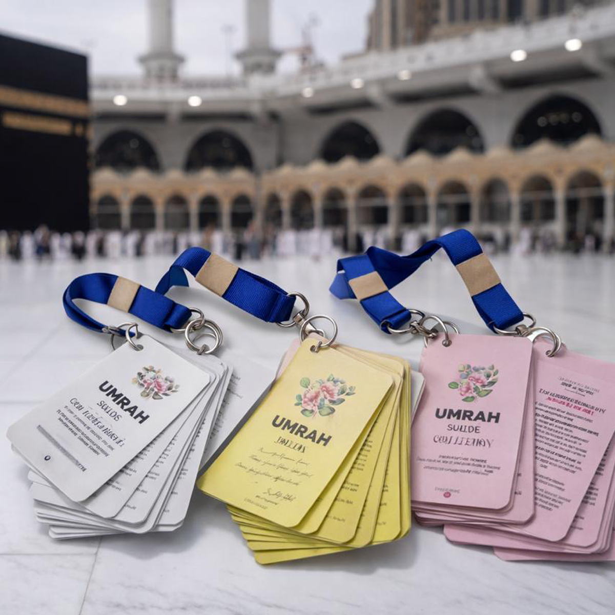 Umrah Dua Card with Lanyard | Step-by-Step Umrah Guide in English, Tamil, Malayalam & Urdu