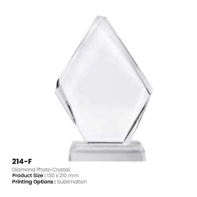 Custom Diamond Crystal Photo Plaque | Sublimation Crystal Award & Keepsake