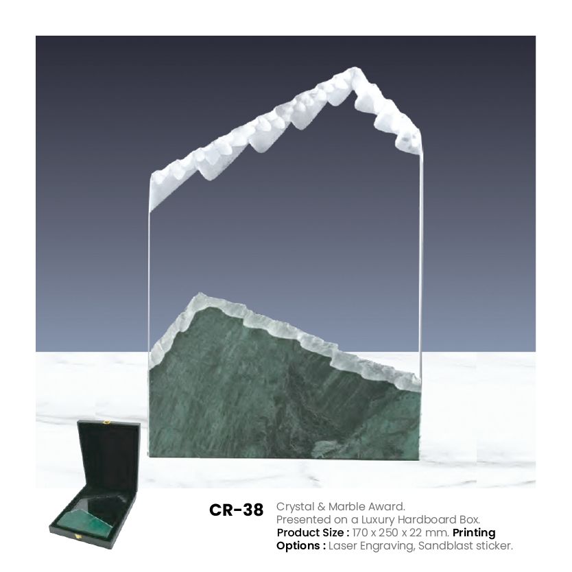 CR-38 Crystal & Marble Award Trophy | Custom Corporate Awards UAE