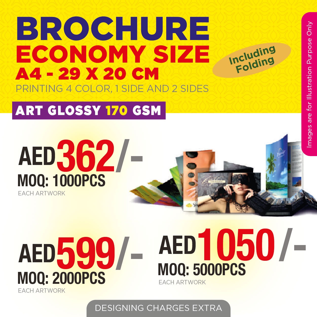 A4 Glossy Brochure Printing UAE | 170 GSM Art Glossy Paper
