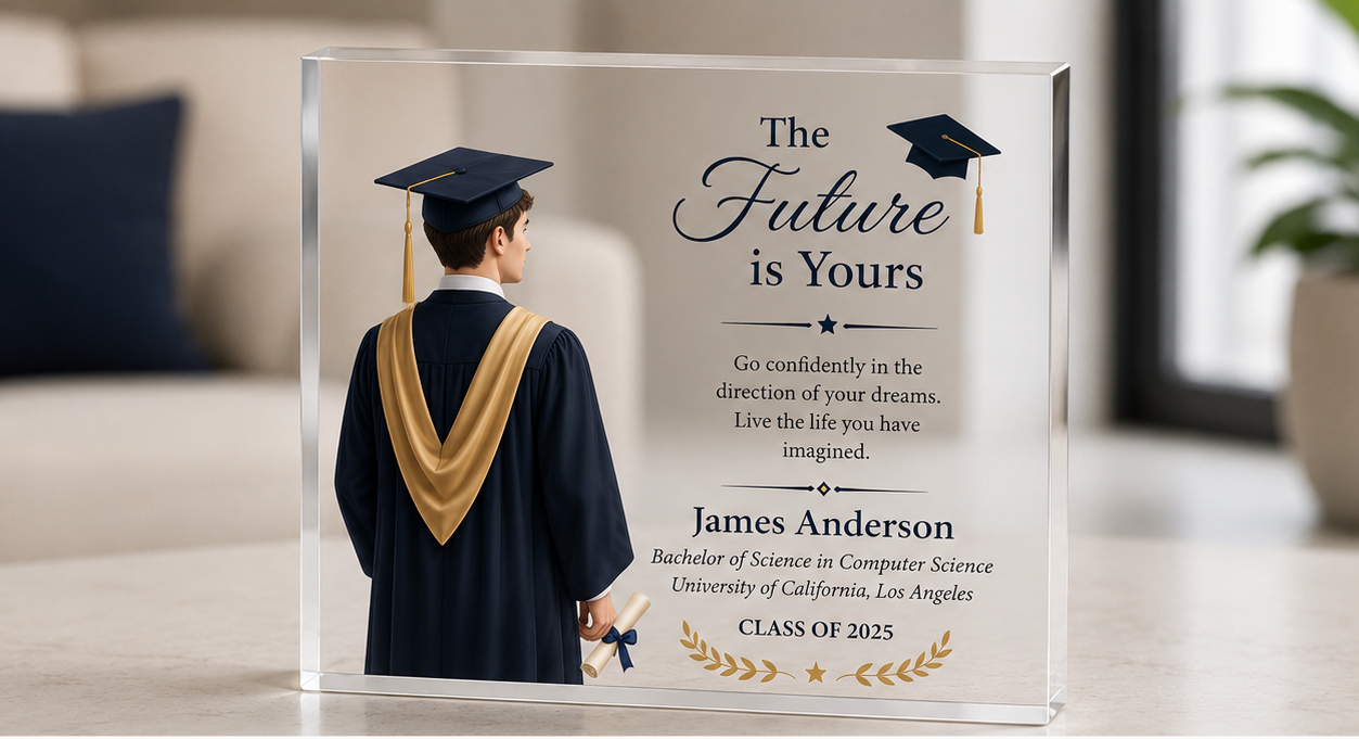 Customized Male Self Standing 2D Acrylic Graduation Gift